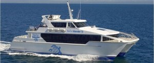Il catamarano che porta a Heron Island sulla Great Barrier Reef è già di per sé un produttore di inquinamento