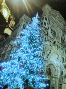 L'albero di Natale in piazza Duomo a Firenze si è acceso l'8 dicembre