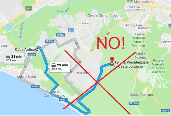 arrivare a Castelporziano